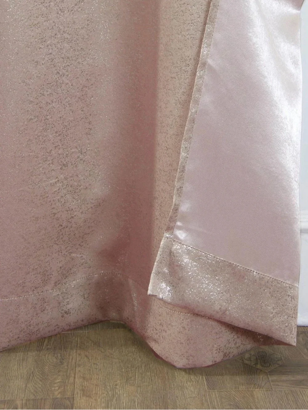 Pair of 37 x 96 Curtain Panels in Blush with Sparkle Accents